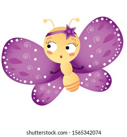 Butterfly cute vector 
children's illustration