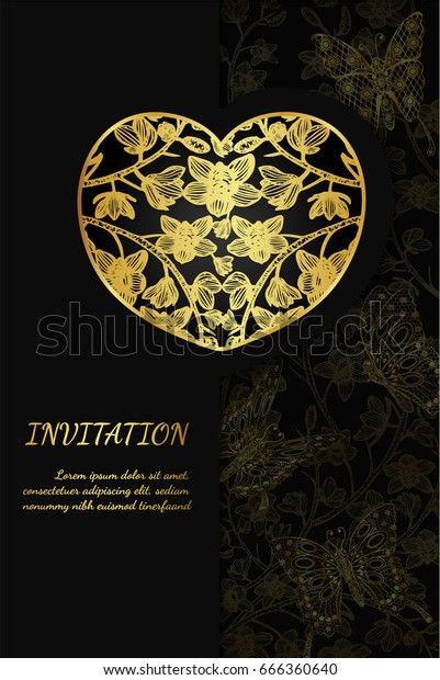 Download Butterfly Cymbidium Orchids Card By Hand Stock Vector Royalty Free 666360640