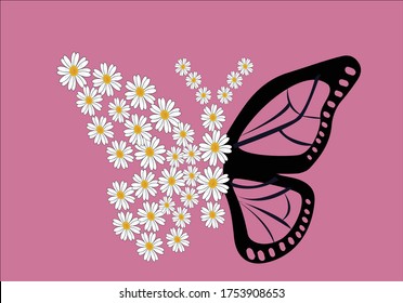 butterfly daisy flower free soul vectorstar daisy with positive quote paris daisy lettering design vector accessories, background, banner, blossom, calligraphy, clothe, daisy, stationary,fashion