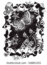 butterfly dark graphic design