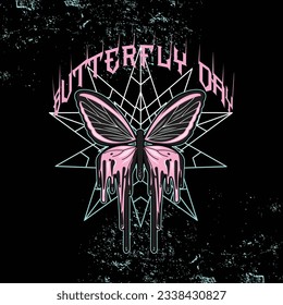 butterfly day slogan poster design illustration