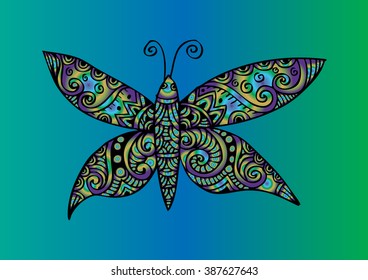  Butterfly. Decorative illustration.