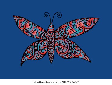  Butterfly. Decorative illustration.