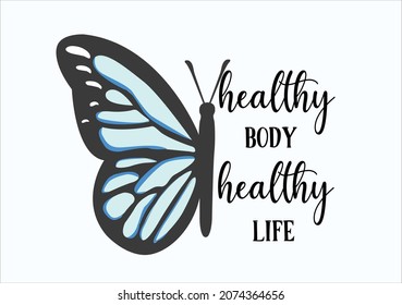 butterfly decorative quote hand drawn vector art