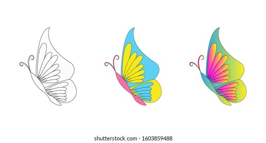 Butterfly design. Beautiful Butterfly Set Vector. Butterfly isolated on white background. Butterfly - vector icon.