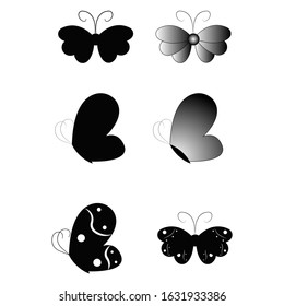 Butterfly design. Beautiful Butterfly. Set Vector. Butterfly isolated on white background. Butterfly - vector icon.
