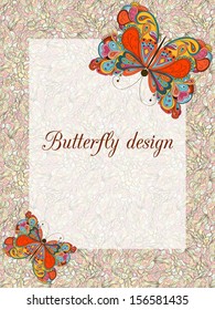 butterfly design card Vector illustration can be used for website background and greeting cards or cover decoration
