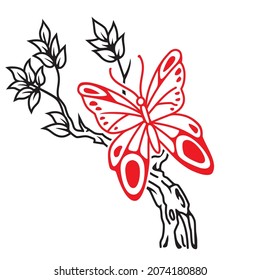 butterfly design for clothes. isolated embroidered insect vector. coloring