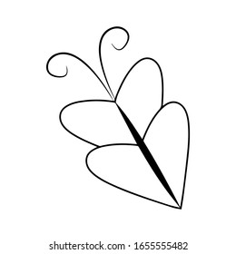 Butterfly design doodle. Beautiful Butterfly Vector isolated on white background. Butterfly - vector icon.