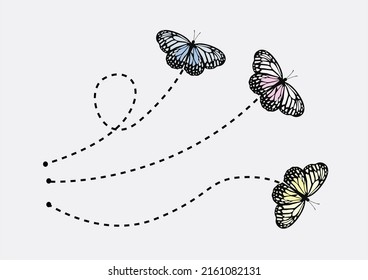butterfly design hand drawn vector