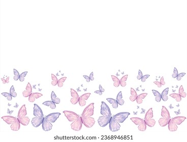 butterfly design hand drawn vector