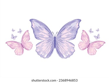 butterfly design hand drawn vector