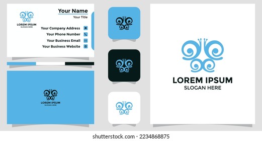 butterfly design logo and branding card