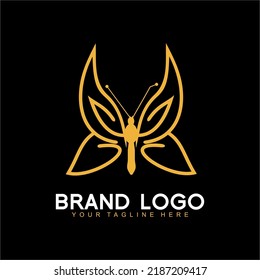 Butterfly design logo vector. Simple flat style design