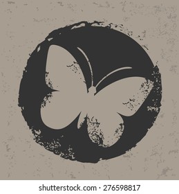 Butterfly design on grunge background, grunge vector