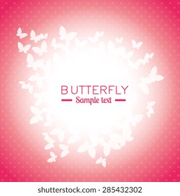 Butterfly design over pink background, vector illustration.