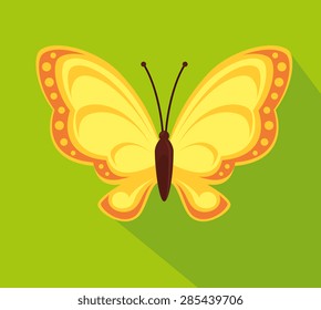 Butterfly design over red background, vector illustration.