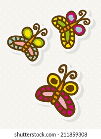 Butterfly design over white background, vector illustration