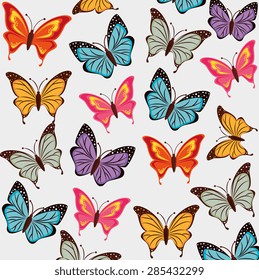 Butterfly design over white background, vector illustration.
