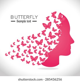 Butterfly design over white background, vector illustration.