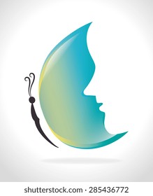 Butterfly design over white background, vector illustration.