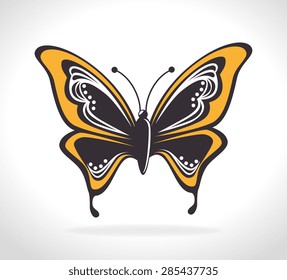 Butterfly design over white background, vector illustration.
