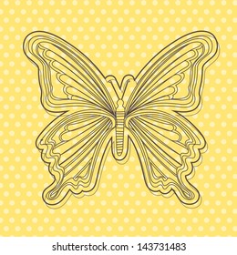 butterfly design over yellow background vector illustration