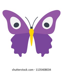 
Butterfly design with owl like shape on the upper wing edges, icon for hypolimnas bolina butterfly 

