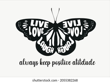 Butterfly design positive  slogan  vector. margarita mariposa stationery,mug,t shirt,phone case fashion slogan style spring summer sticker 