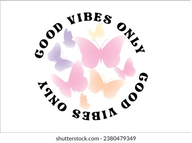 butterfly design and slogan vector art