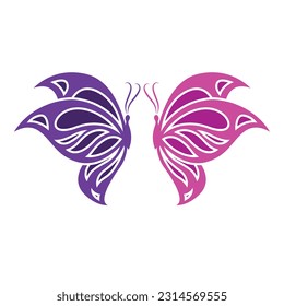 Butterfly design vector, hand drawn daisy flower design.