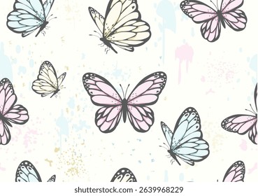 butterfly design vector hand drawn 