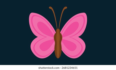 Diseño de la mariposa, estilo plano gráfico de la Ilustración vectorial EPS10