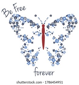 butterfly designed by flowers, be free forever