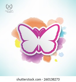 Butterfly design,water colour design,clean vector