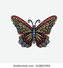 Butterfly with different color vector trase