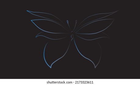 butterfly and different shades, for a more romantic and hopeful concept, drawing by hand.