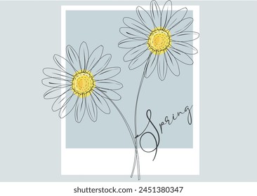 butterfly and disy flower vector for fashion or decortion