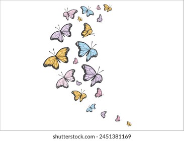 butterfly and disy flower vector for fashion or decortion