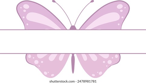 Butterfly divider label animal text separator underlines place for text frame