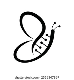 Genética de DNA borboleta para a inspiração de design de logotipo de beleza da mulher