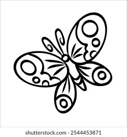 Schmetterling doodle Handgezeichnet Linear Vektorgrafik