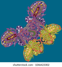 Butterfly doodle new design zentangle inspired art. Decorative hand drawn element can be used for ethnic ornament. Isolated elements for scrapbook, invitation or greeting card design