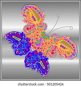 Butterfly doodle new design zentangle inspired art. Decorative hand drawn element can be used for wallpaper, pattern fills, web page background, surface textures and other design