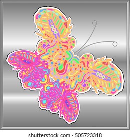Butterfly doodle new design zentangle inspired art. Decorative hand drawn element can be used for wallpaper, pattern fills, web page background, surface textures and other design
