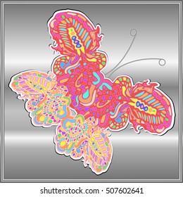 Butterfly doodle new design zentangle inspired art. Decorative hand drawn element can be used for wallpaper, pattern fills, web page background, surface textures and other design