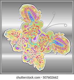 Butterfly doodle new design zentangle inspired art. Decorative hand drawn element can be used for wallpaper, pattern fills, web page background, surface textures and other design