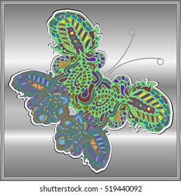 Butterfly doodle new design zentangle inspired art. Decorative hand drawn element can be used for wallpaper, pattern fills, web page background, surface textures and other design