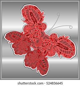 Butterfly doodle new design zentangle inspired art. Decorative hand drawn element can be used for wallpaper, pattern fills, web page background, surface textures and other design