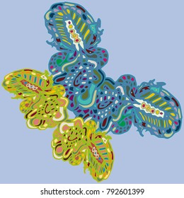 Butterfly doodle new design zentangle inspired art. Decorative hand drawn element can be used for ethnic ornament. Isolated elements for scrapbook, invitation or greeting card design